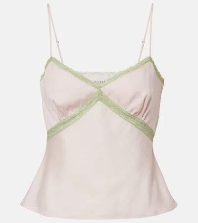 Posse Perla Lace-trimmed Camisole In Pink