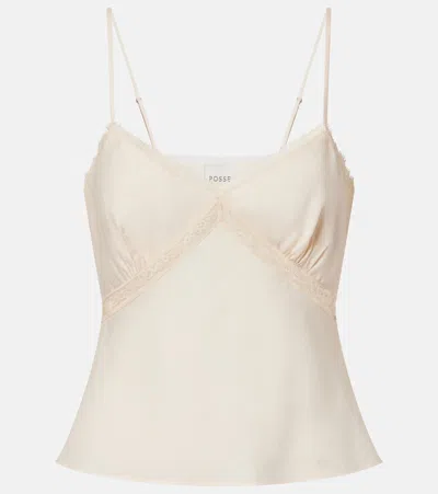 Posse Perla Lace-trimmed Camisole In White