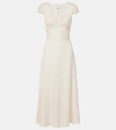 Posse Perla Lace-trimmed Midi Dress In Neutral