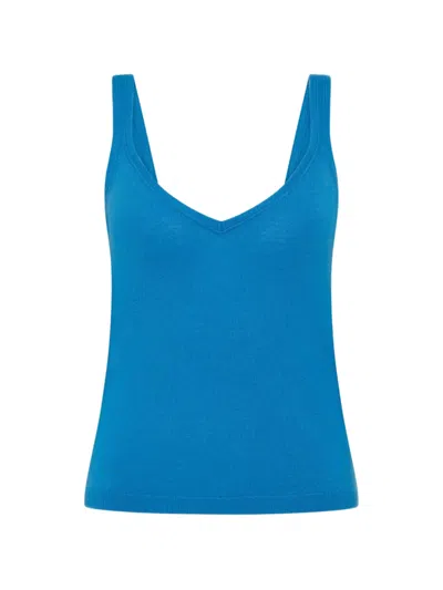 Posse Petra V-neck Tank Top In Blue