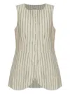 Posse Pinstripe Waistcoat In Neutral