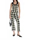 Posse Pippa High Waist Pants In Heritage Plaid In Black