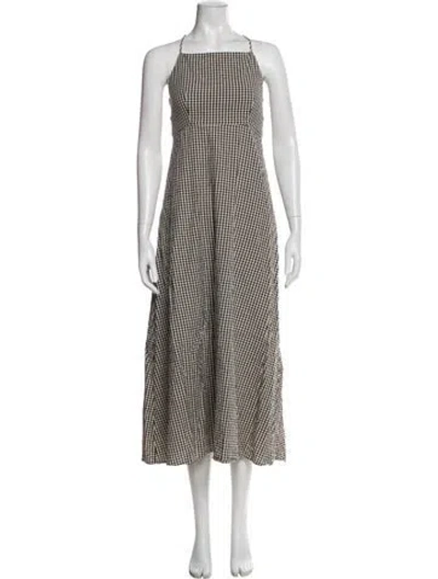 Pre-owned Posse Plaid Print Long Dress