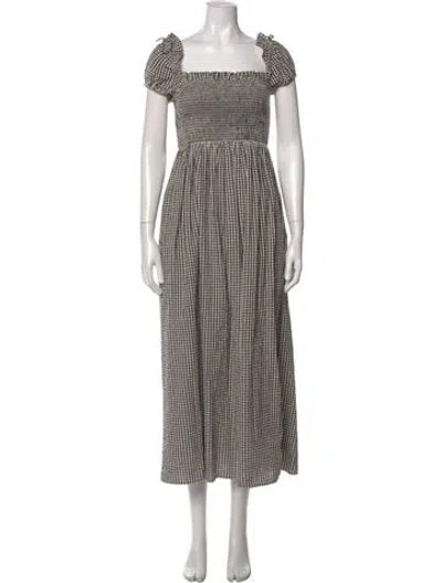 Pre-owned Posse Plaid Print Long Dress In Multi