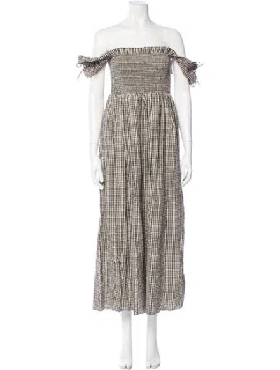 Pre-owned Posse Plaid Print Long Dress In Multi