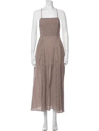 Pre-owned Posse Plaid Print Long Dress In Multi