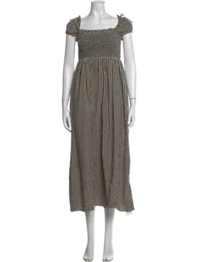 Pre-owned Posse Plaid Print Midi Length Dress In Multi