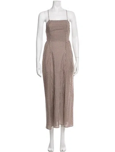 Pre-owned Posse Plaid Print Midi Length Dress In Multi