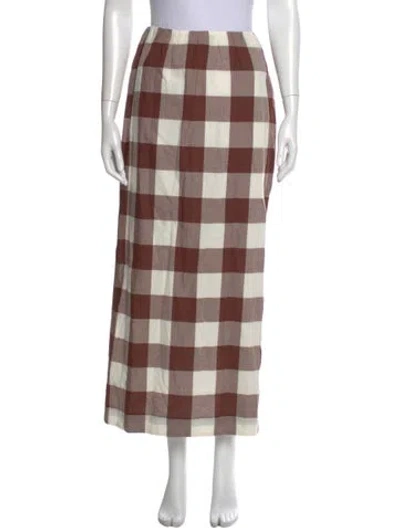 Pre-owned Posse Plaid Print Midi Length Skirt W/ Tags In Multi