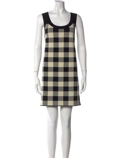 Pre-owned Posse Plaid Print Mini Dress In Black