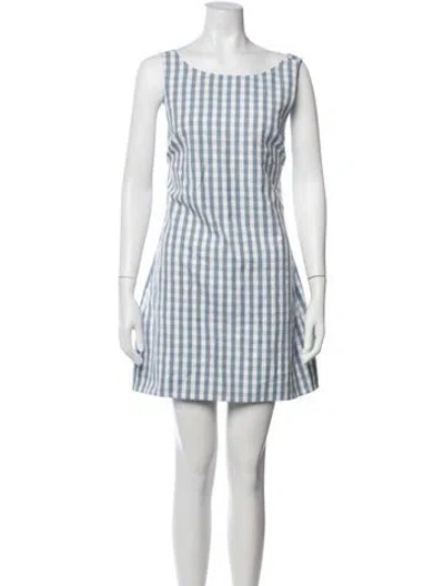 Pre-owned Posse Plaid Print Mini Dress In Green