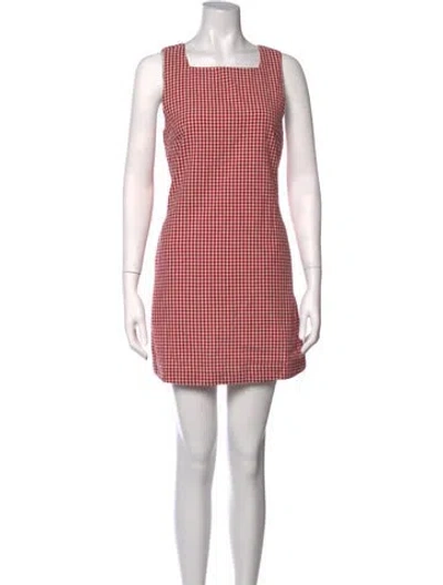 Pre-owned Posse Plaid Print Mini Dress In Pink