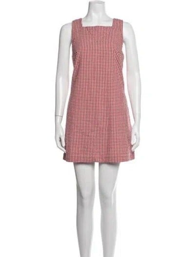 Pre-owned Posse Plaid Print Mini Dress In Red