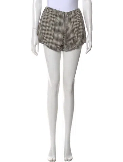 Pre-owned Posse Plaid Print Mini Shorts In Black