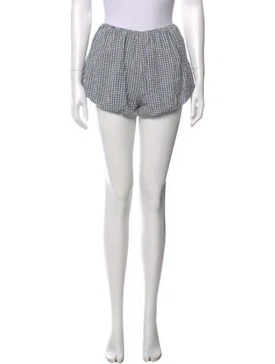 Pre-owned Posse Plaid Print Mini Shorts In Black