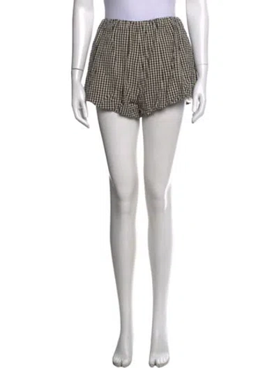 Pre-owned Posse Plaid Print Mini Shorts In Black