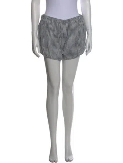 Pre-owned Posse Plaid Print Mini Shorts In Black