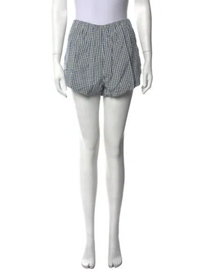 Pre-owned Posse Plaid Print Mini Shorts In Black
