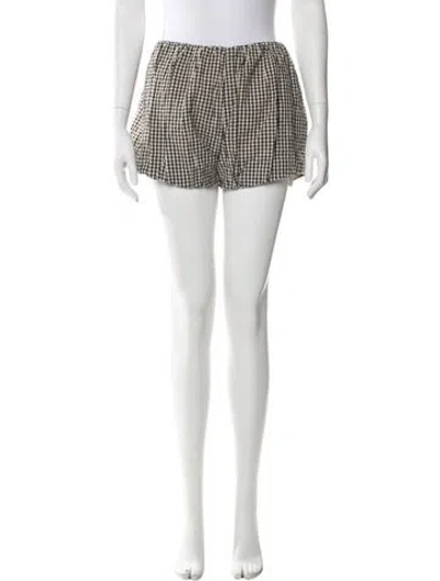 Pre-owned Posse Plaid Print Mini Shorts In Blue