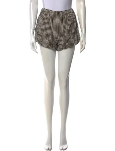 Pre-owned Posse Plaid Print Mini Shorts In Green