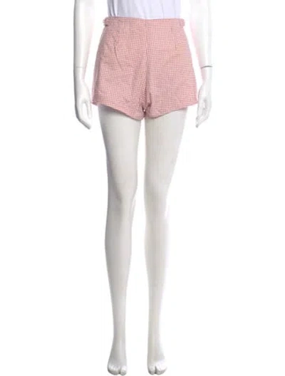 Pre-owned Posse Plaid Print Mini Shorts In Neutral