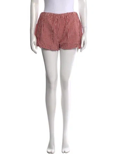 Pre-owned Posse Plaid Print Mini Shorts In Neutral