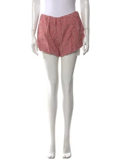 Pre-owned Posse Plaid Print Mini Shorts In Pink