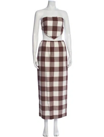 Pre-owned Posse Plaid Print Skirt Set In Black