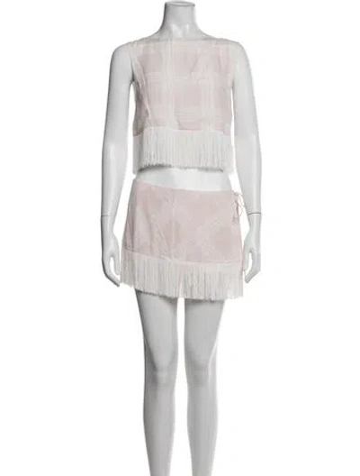 Pre-owned Posse Plaid Print Skirt Set W/ Tags In Pink