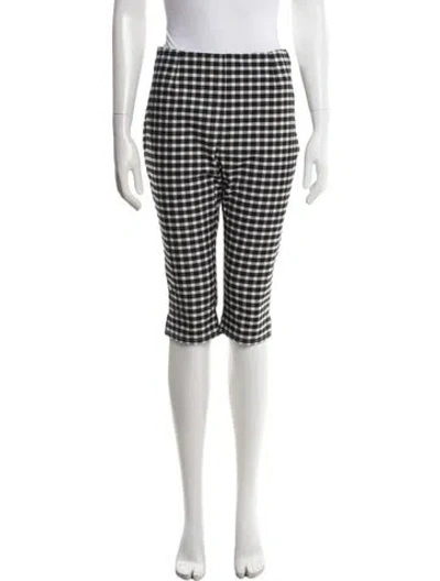 Pre-owned Posse Plaid Print Straight Leg Pants In Black