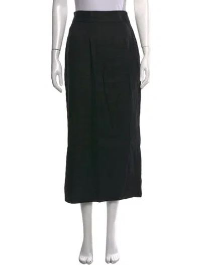 Pre-owned Posse Pleated Accents Long Skirt In Black
