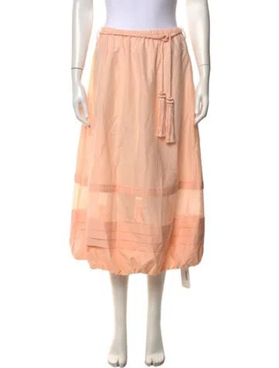 Pre-owned Posse Pleated Accents Midi Length Skirt W/ Tags In Pink