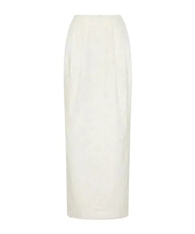 Posse Pleated Midi Skirt In White