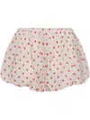 Posse Womens Petite Polka Dot Aurelia Polka-dot Puffball Woven Shorts Xs In White