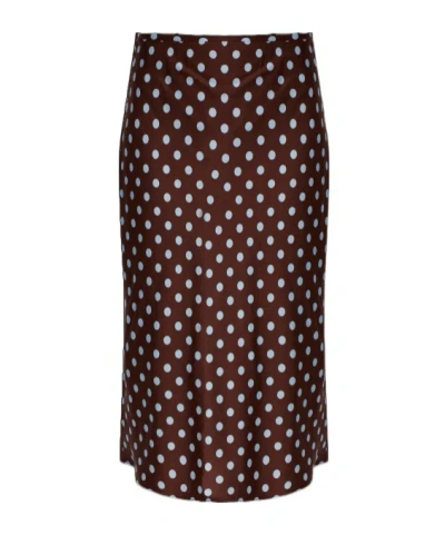 Posse Polka Dot Pattern Midi Skirt In Red