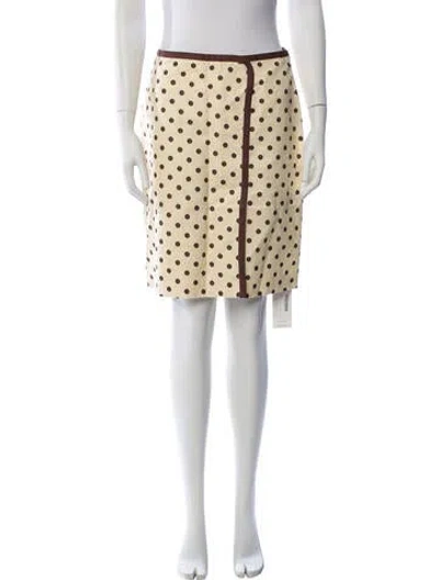 Pre-owned Posse Polka Dot Print Knee-length Skirt W/ Tags In Yellow