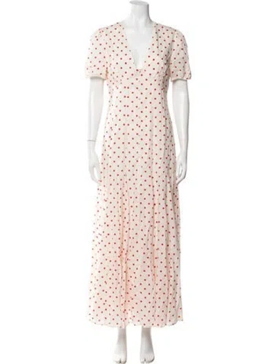 Pre-owned Posse Polka Dot Print Long Dress In Multi