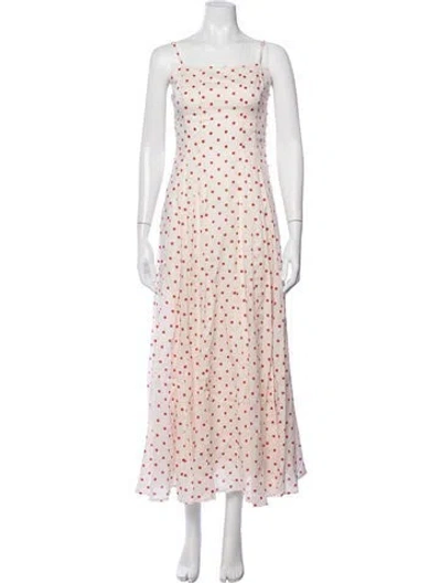Pre-owned Posse Polka Dot Print Long Dress In Multicolor