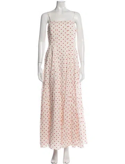 Pre-owned Posse Polka Dot Print Long Dress In Multicolor