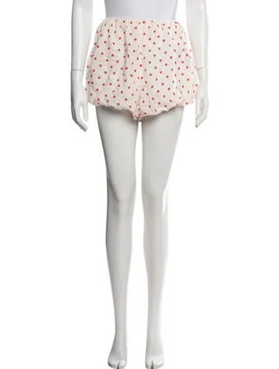 Pre-owned Posse Polka Dot Print Mini Shorts In White
