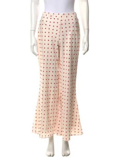 Pre-owned Posse Polka Dot Print Wide Leg Pants In Neutral