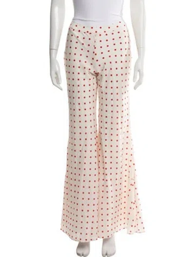 Pre-owned Posse Polka Dot Print Wide Leg Pants W/ Tags In Neutral