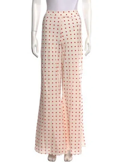 Pre-owned Posse Polka Dot Print Wide Leg Pants W/ Tags In Neutrals
