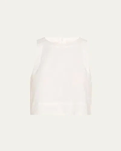 Posse Poppy Linen Crop Top In Ivory