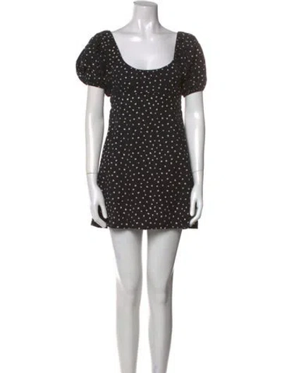 Pre-owned Posse Printed Mini Dress In Black
