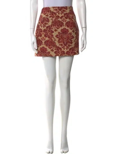 Pre-owned Posse Printed Mini Skirt In Neutral