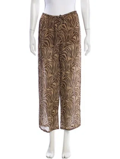 Pre-owned Posse Printed Wide Leg Pants In Multi