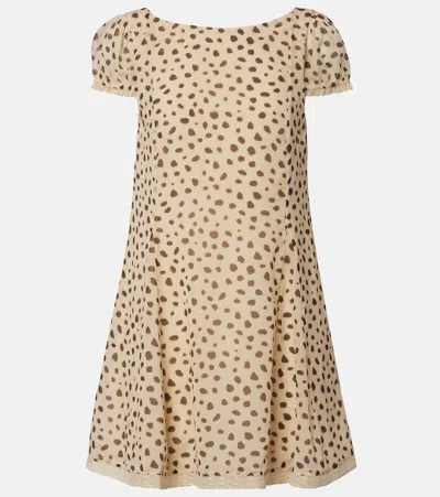 Posse Priscilla Animal-print Silk Minidress In Nude