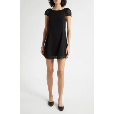 Posse Priscilla Silk Minidress In Black