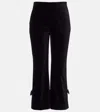Posse Quincy Cotton Velvet Cropped Pants In Black